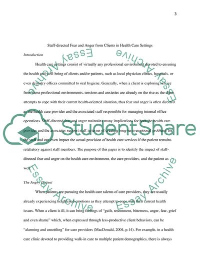 The Risks to the Health Care Staff and Quality of Service and Profitability