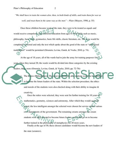 Platos Philosophy of Education and Recommendation of the Philosophy in the Context of Bahamas