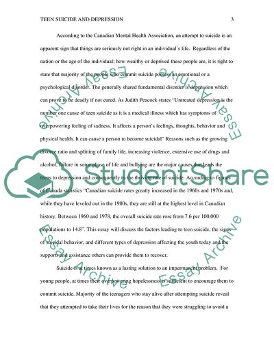 Teen Suicide and Depression