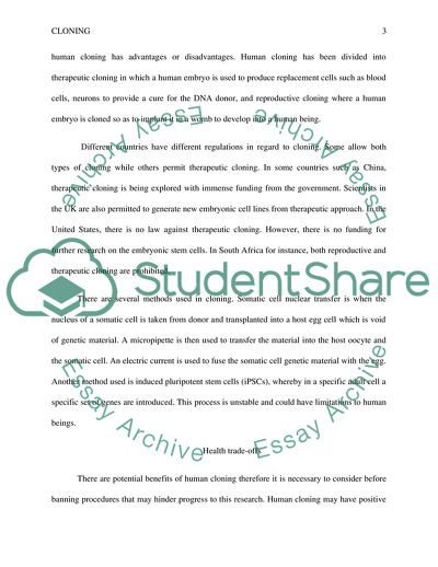 Economic, Health, Environmental and Ethical Trade-offs in Cloning