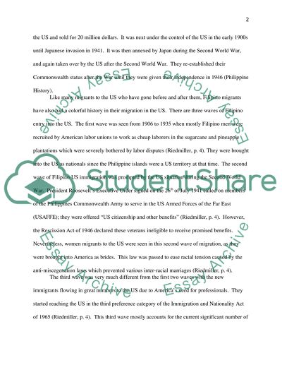 Filipino Migrants to the United States