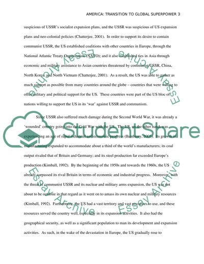 America: Transition to Global Superpower
