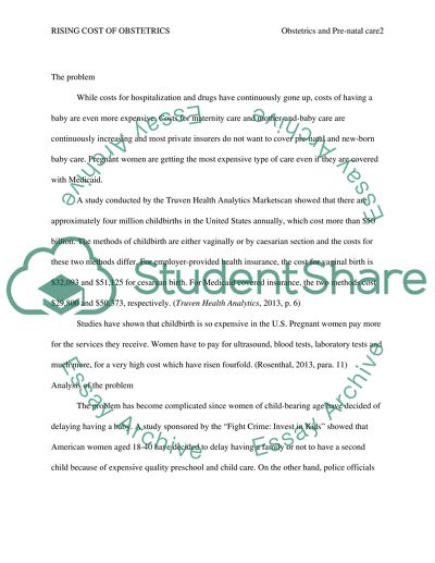 The Rising Cost of Obstetrics and Pre-natal Care in the U.S