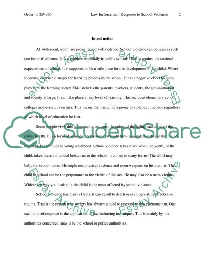 Law Enforcement Response to School Violence