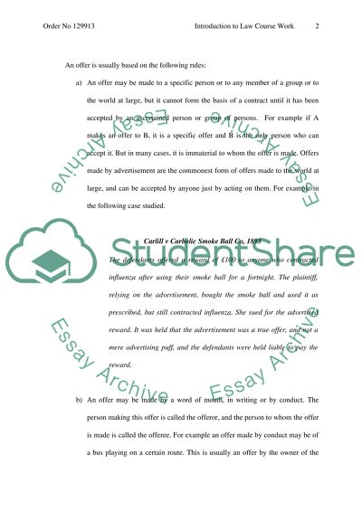 The distinction between an Offer and an Invitation to Treat