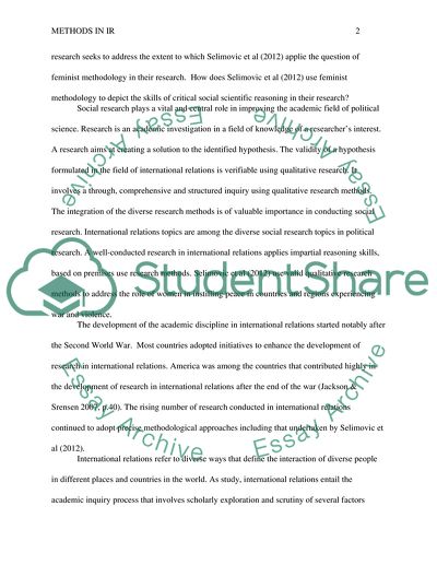 Feminism in International Relations