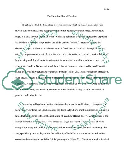 Analysis of Hegels Conception of Freedom