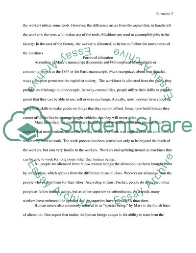 Marxs Theory of Alienation