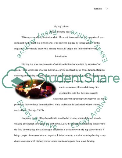 Origin and Effects of Hip Hop Culture