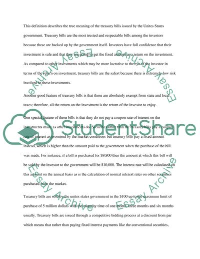 United States treasury bills