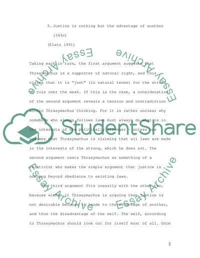 A comparison of the unjust speech from The Clouds and the ideas of thrasymachus in book 1 of The Republic
