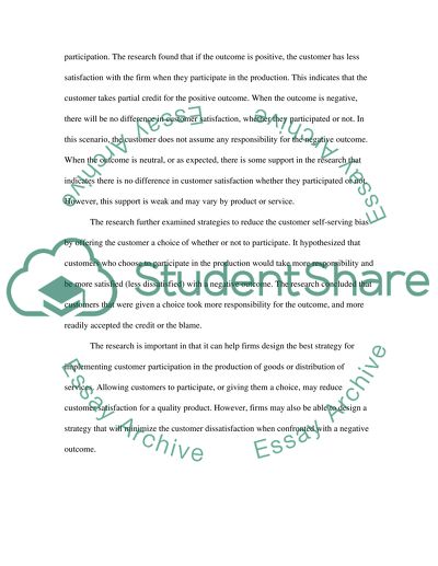 Psychological Implications of Customer Participation in Co-Production