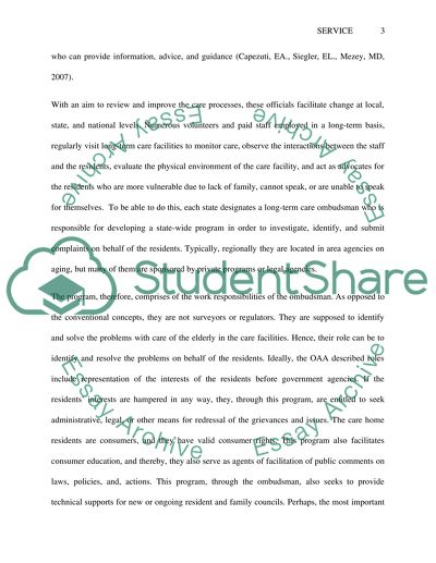 Agency program for the elderly