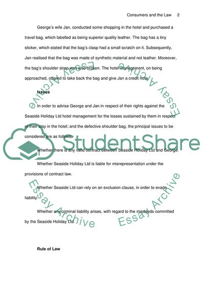 Consumers and the Law