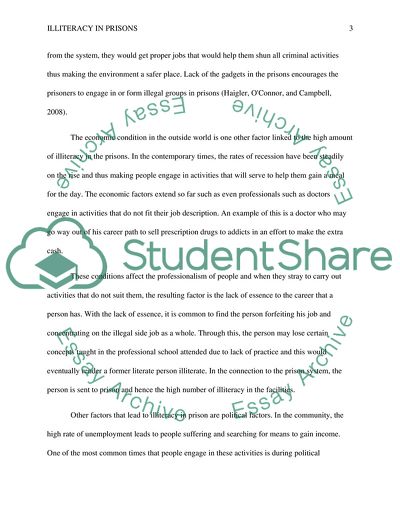 Illiteracy in Prisons