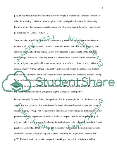 Is Lockes Analysis of Toleration Still Relevant Today