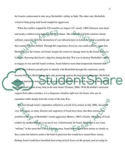 Hezbollahs fight with Israel in 2006