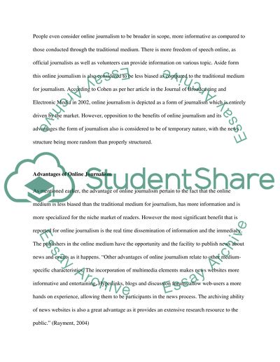 The Advantages of Online Journalism