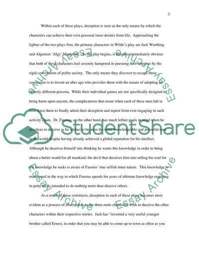 Dr Faustus and The Importance of Being Earnest