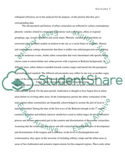 Variation and Change in Arabic Urban Vernaculars