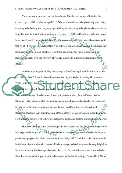 Strength and Weaknesses of 3 Government Schemes