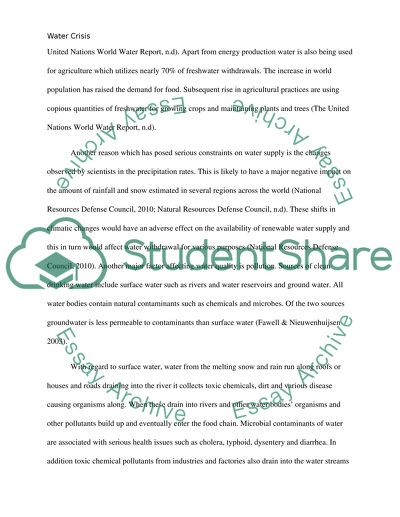 The Problem of Water Crisis