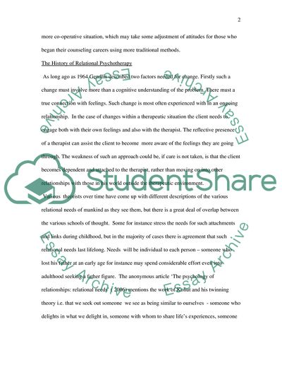The Impact of Relational Approach on Personal Therapists