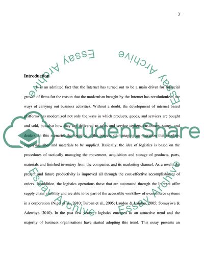 Comparison between Traditional Logistics and E-logistics