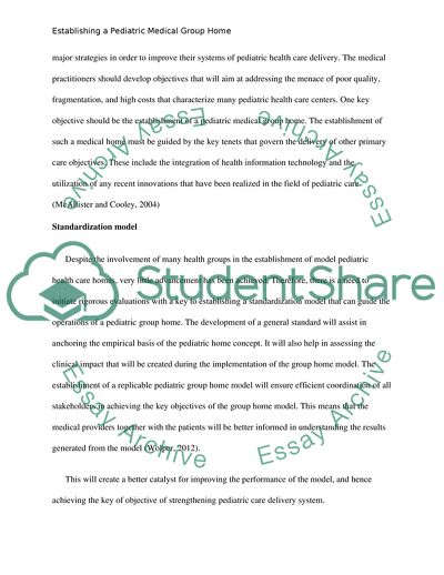 Establishing a Pediatric Medical Group Home