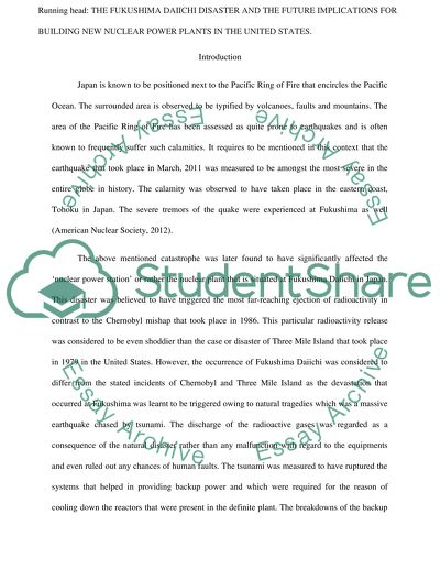 The Fukushima Daiichi Disaster and Implications for New Nuclear Power Plants