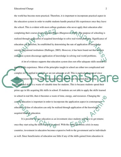 Contemporary Educational Change