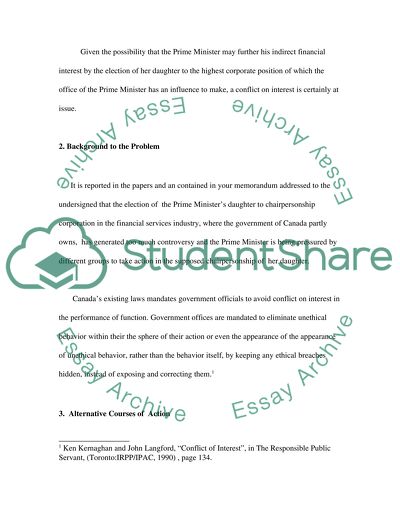Proposed Interpretation to a Dilemma Faced Prime Minister