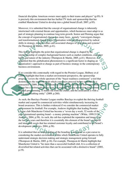 Strategic Management: Barclays Premier League and Manchester United