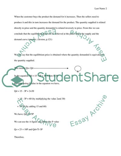 The Equilibrium Price and Quantity of Widgets