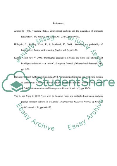 Critically discuss how ratio analysis can help in the prediction of bankruptcy