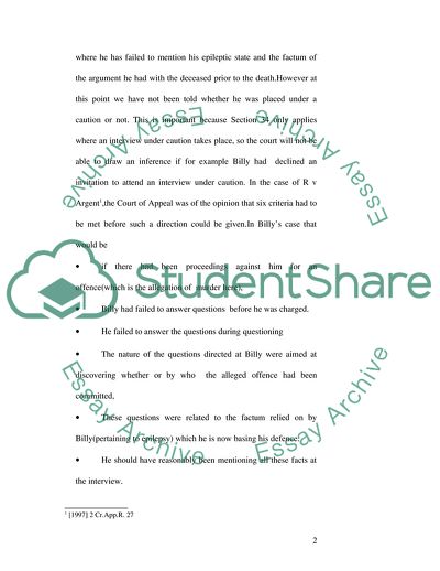 Law of Evidence: The Criminal Justice and Public Order Act 1994