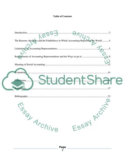 The Ways and the Faithfulness in Which Accounting Represents the World