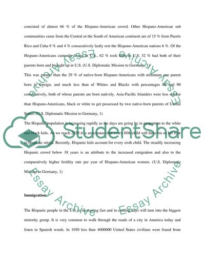 Hispano-Americans as a Wide Spread Community
