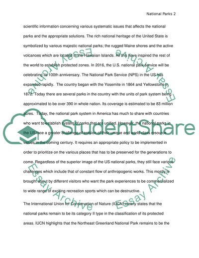 Conservation of State and National Parks