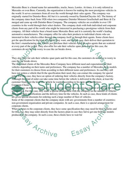 Mercedes Benz Customers Services