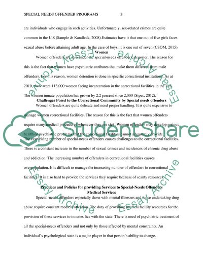 Special-Needs Offender Programs