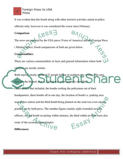 Foreign Press vs. U.S. Press