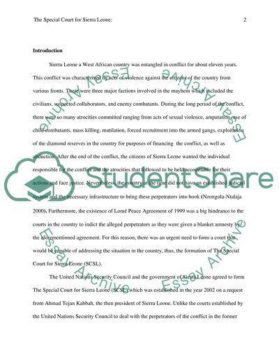 The Special Court for Sierra Leone