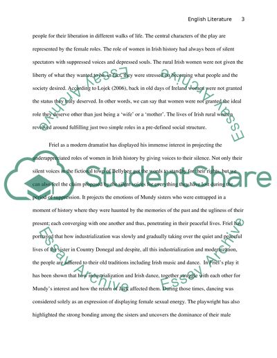 Gender Issues are as Important as Memory in Friels Play