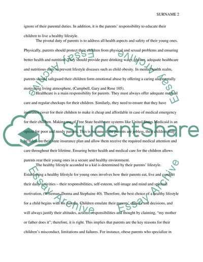 Role of parents in prevention of obesity among kids