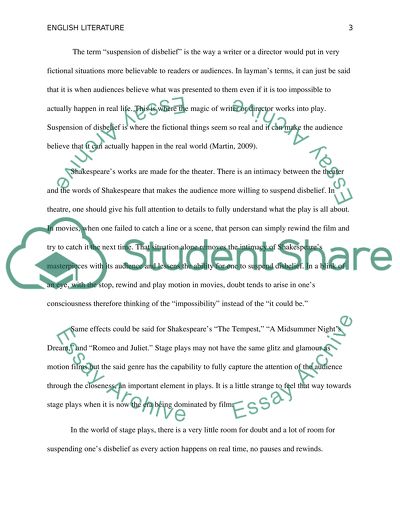 Theater vs film, suspending disbelief