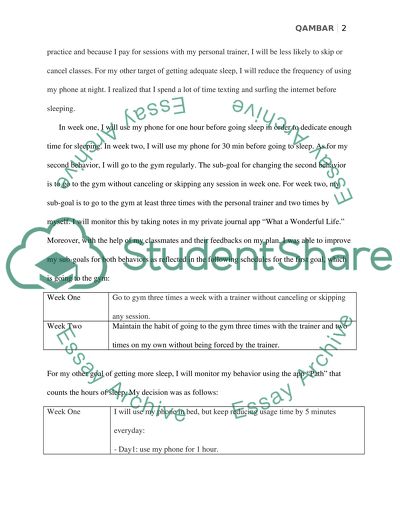 Behavior Modification Plan
