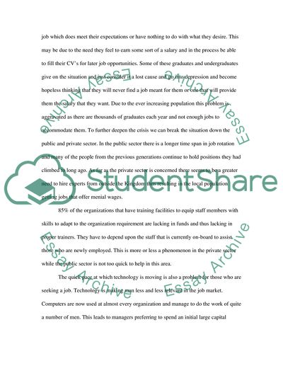The Employment Status of the Graduates and Undergraduates for Later Job Opportunities