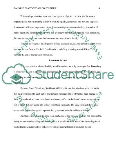 Banning Plastic Foam Containers