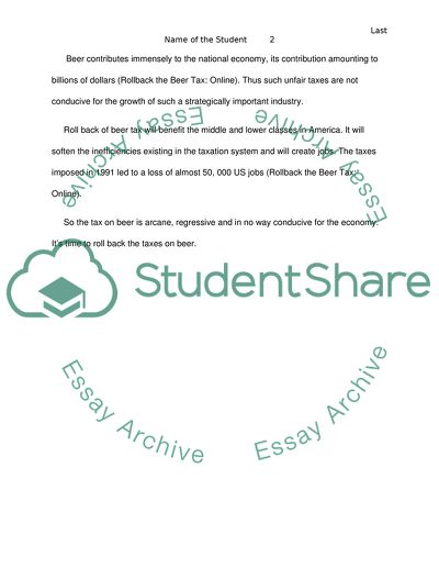 Roll Back the Beer Tax